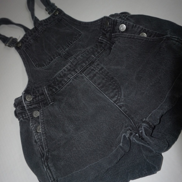 Black wash Madewell Overall Shorts shortalls size small - Picture 10 of 10